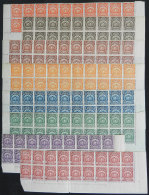Sc.128/137, 1923/7 Coats Of Arms Printed By Perkins Baco & Co., Cmpl. Set Of 8 Values In Strips Of 18 Or 20... - Bolivien