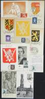 10 Maximum Cards Of 1940/55, Varied Topics: Coats Of Arms, Royalty, Famous Persons, War, Architecture, Etc., Fine... - Andere & Zonder Classificatie