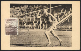 Topic SPORT, Track And Field, Javelin, Maximum Card Of AU/1950, With Postmark Of 'Seysel Stadium', VF - 1934-1951