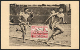 Topic SPORT, Track And Field, Relay Race, Maximum Card Of AU/1950, With Postmark Of 'Seysel Stadium', VF - 1934-1951