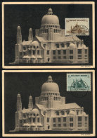 BRUXELLES: Basilica, Architecture, 2 Maximum Cards Of 1938, VF Quality - 1934-1951