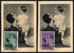 Queen Astrid & Prince Baudouin, Royalty, 2 Maximum Cards Of Small Size (7 X 10 Cm), With Postmark Of 15/AP/1937... - 1934-1951