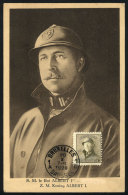 King Albert I In Trench Coat, Maximum Card Of OC/1928, VF Quality - 1905-1934