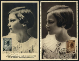 Princess Josephine-Charlotte, Royalty, 2 Maximum Cards Of 1937/8, VF - 1934-1951