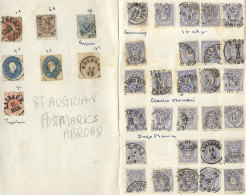 Notebook With Several Dozens Old Stamps With Foreign Postmarks, VF Quality! - Collections