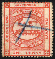 QUEENSLAND: Old Label Of 1p. For Parcels And Newspapers Posted By Train, With Some Minor Defects, Very Nice! - Autres & Non Classés