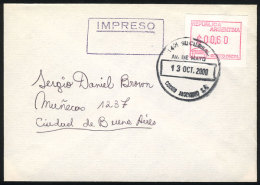 Cover With Printed Matter Used In Buenos Aires On 13/OC/2000, Franked With 'mailbox' Machine Label Of 60c., VF! - Other & Unclassified