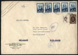 Airmail Cover Sent From Buenos Aires To NEW ZEALAND On 6/OC/1971, Franked With 6.65P. (strip Of 5 GJ.1536, Very... - Other & Unclassified