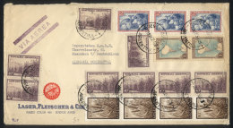 Airmail Cover Sent From Buenos Aires To Germany On 21/MAY/1955 With Fantastic Postage Of 14.40P. Combining Stamps... - Other & Unclassified