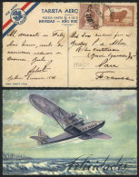 New Year Greeting PC Of Air France, Sent From Buenos Aires To France On 20/DE/1936, Franked With 35c., Rare! - Other & Unclassified