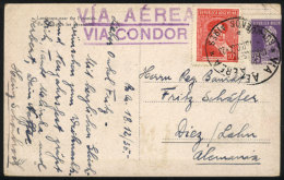 Postcard Sent To Germany On 18/DE/1935 Via Condor, With Special Rate Of 35c. For New Year Greetings That Combine... - Other & Unclassified