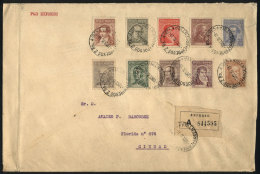 RARE FIRST DAY COVER: Cover Franked With The First 10 Stamps Of The Próceres & Riquezas Issue (½c... - Other & Unclassified