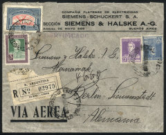 Registered Airmail Cover Sent From Buenos Aires To Germany On 1/FE/1933, With Very Nice Postage Of 6.45P. Including... - Other & Unclassified