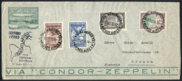 Cover Sent By ZEPPELIN To Germany On 27/OC/1932, Franked With 4 Different Stamps Of The First Airmail Issue... - Other & Unclassified