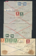4 Covers (with The Original Letters) Sent In 1931 From 25 De Mayo To La Plata By EXPRESS MAIL, With 40c. Postages... - Other & Unclassified