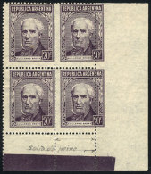 GJ.1036, Corner Block Of 4 With VARIETY: Vertical Perforations At Right Very Shifted, VF! - Sonstige & Ohne Zuordnung