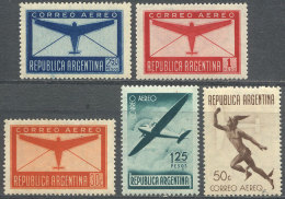 GJ.845/849, 1940 Stylized Airplanes, Cmpl. Set Of 5 Values, MNH, VF Quality, Catalog Value US$35 - Luftpost