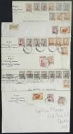6 Covers Posted Between 1941 And 1943 With Postages That Combine Stamps With Overprints 'M.O.P.' And 'SERVICIO... - Officials