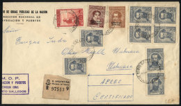 Registered Cover Sent From Rio Gallegos To Ushuaia On 10/NO/1948, The Postage Of 1.60P. Combines SERVICIO OFICIAL... - Officials