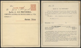 Unused 4c. Lettercard, With Printed Advertisement Of "La Previsora" INSURANCE CO., VF! - Postal Stationery