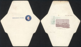 45 Stationery Envelopes Of 5c. On 12c., With Views Printed Inside (ships And Landscapes), Most With Defects Showing... - Postal Stationery