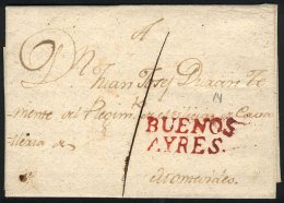 Entire Letter Sent To Montevideo On 24/FE/1809 With The Rust-red Mark BUENOS AYRES Perfectly Applied And '1' Rating... - Other & Unclassified