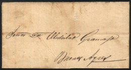 Entire Letter Dated ESQUINA 11/JA/1866, Sent To Buenos Aires Without Postage Or Postal Marks, Sent 'with Leather,... - Other & Unclassified