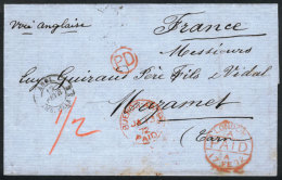 BRITISH OFFICES IN BUENOS AIRES: Folded Cover Sent From Buenos Aires To France On 13/JA/1872, It Was Carried On The... - Other & Unclassified