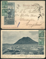 5c. Postal Card Illustrated On Back: Puna De Atacama + Additional Postage (total 9c.), Sent To England On... - Other & Unclassified