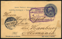 6c. Liberty Postal Card Sent From CARABELAS To Germany On 3/JA/1905, With The Extremely Rare Postmark: 'VAPOR... - Other & Unclassified