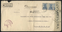 Registered Cover Sent By Red Cross Argentina From Buenos Aires To Switzerland On 17/AU/1918 Franked With 36c.... - Other & Unclassified