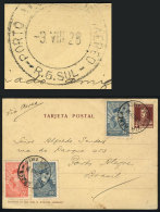 4c. San Martin Postal Card + Airmail Stamps (total Postage 29c.), Sent From Buenos Aires To Porto Alegre (Brazil)... - Other & Unclassified