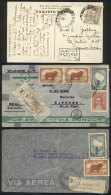 10 Covers And 1 PC Posted Between 1929 And 2007, With Varied And Interesting Postages And Destinations, For Example... - Other & Unclassified