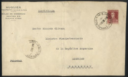 Front Of A Registered Cover Franked With 30c. San Martin W/o Period ALONE (GJ.605), Sent From Buenos Aires To... - Other & Unclassified