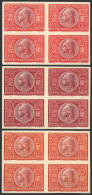 GJ.973, New Constitution (promoted By Juan Perón), TRIAL COLOR PROOFS, Imperforate Blocks Of 4 Printed On... - Sonstige & Ohne Zuordnung