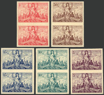 GJ.935/937, 1946 Anniversary Of 17 October, PROOFS In The Issued Colors, Imperforate Pairs On Regular Paper,... - Sonstige & Ohne Zuordnung