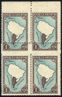 GJ.812, Block Of 4 With VARIETY: Horizontal Central Perforation With Strong Upward Shift (and The Top Sheet Margin... - Sonstige & Ohne Zuordnung