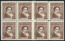 GJ.774, Block Of 8 With SHIFTED CENTRAL PERFORATION, Tiny Defects On Back, Handsome! - Sonstige & Ohne Zuordnung
