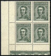 GJ.741, Block Of 4 With DOUBLE PERFORATION Variety That Produces 2 Small Labels At Left, Excellent Quality! - Other & Unclassified