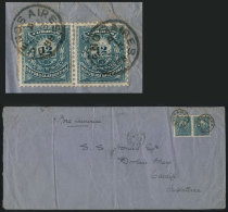 GJ.79A, 1884 Little Envelope 12c. Green-blue, PAIR Franking A Cover Sent From Buenos Aires To England On 3/SE/1888,... - Other & Unclassified