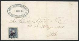 Printed Commercial Letter Used In Buenos Aires 1/AU/1884, Franked By GJ.70 (1c. On 15c. Groundwork Of Horiz Lines,... - Sonstige & Ohne Zuordnung