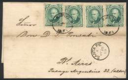 Complete Folded Letter Franked By GJ.53 X4, With The Rare SAN CARLOS (Santa Fe) Cancel Of 25/MAY/1883, On Reverse... - Sonstige & Ohne Zuordnung