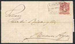 Folded Cover Dated In SANTA FE, Franked By GJ.48 With Rare Rectangular Datestamp "E.AMB.FLUVIAL - B.A.R.P.S.F.N. -... - Sonstige & Ohne Zuordnung