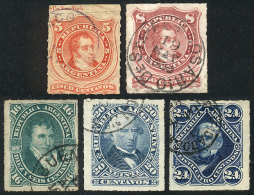 GJ.48/52, 1876 Complete Set Of 5 Rouletted Values, VF Quality, Catalog Value US$53. - Sonstige & Ohne Zuordnung