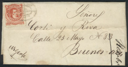Complete Folded Letter Dated CHASCOMÚS 4/FE/1869, Franked By GJ.38, With Illegible "rococo" Cancel (as Usual... - Sonstige & Ohne Zuordnung