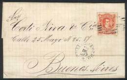 Folded Cover Franked By GJ.38, Cancelled With The Scarce Semi-mute "7 Bars With A G" Of GUALEGUAYCHÚ, Along... - Sonstige & Ohne Zuordnung