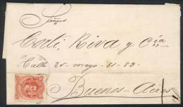 Folded Cover Datelined GUALEGUAYCHÚ 1/OC/1869, Franked By GJ.38, With Unidentified Cancel (large Circle,... - Sonstige & Ohne Zuordnung