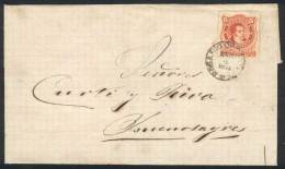 Folded Cover Dated 4/JA/1871, Franked By GJ.38 With ROSARIO Datestamp With Maltese Cross, Excellent Quality! - Other & Unclassified