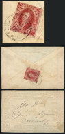 GJ.32, 7th Printing Imperf, Used As Postage On A Cover (with Nice Embossed Borders On Front, Back Flap Missing)... - Briefe U. Dokumente