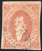 GJ.27, 6th Printing Imperf, Beautiful Dun Red Color, With Variety: Double Vertical Line At Right (very Rare),... - Gebraucht